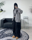 Renki Soft Ribbed Knit Zip-Up