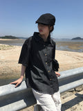 [Planning] Freck Denim Overfit Short Sleeve Denim Shirt