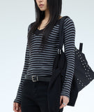 Natman Stripe V-neck Sweater
