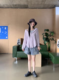 Gelato Summer Boxy See-through Hood Long Sleeve Shirt Cardigan