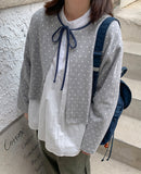 [BAONHAUS] Karoi Ribbon Dot Cotton Cardigan