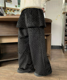 Dehena Banding Dot Velvet Skirt Pants