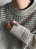 Mesh warmer round knit