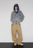 HIDDEN CHECK WIDE PANTS