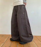 Elini Carpenter Cotton Back Banding Wide Pants