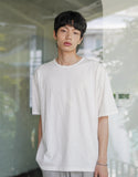 Slub Half U-Neck Short Sleeve T-Shirt
