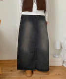 Peuhen Washing Denim Long Skirt