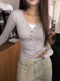 Emba Stripe Slim Fit Warmer Button T-Shirt