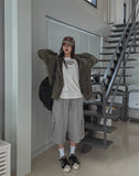 Side Round Pile Bermuda Pants