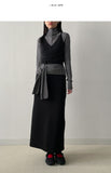 Teddy banding H-line long skirt