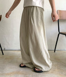 Joy color banding wide nylon pants