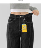 Raw Trendy Front Diagonal Cut Wide Fit Denim Pants