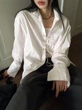 Tornet Western Eyelet String Slit Cotton Long Sleeve Shirt