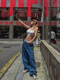 B-point balloon denim pants