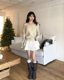 Aki Velvet Tiered Skirt