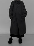 High-neck adjust double long coat