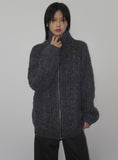 THICKLY CABLE KNIT ZIP-UP