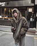 Chase Wolf Fur Hooded Zip-Up