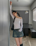 [Belt set] Rosie Denim Wrap Skirt Pants