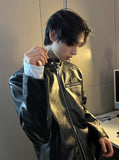 Concrete Crack Leather Jacket