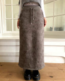 Hora Flower Brushed Long Skirt
