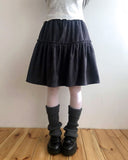 Elna Ribbed Frill Flare Midi Skirt