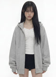YARN OVER BACK Hood Zip-Up