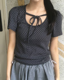 Hael Dot Puff Strap Short Sleeve T-Shirt