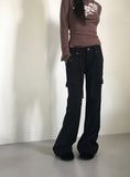 Kita y2k Low Rise Cargo Bootcut Pants