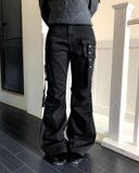 Denu cargo strap bootcut denim pants