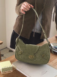 Vinve Vintage Washed Green Shoulder Bag