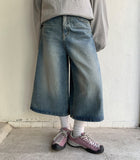 Uonin Washing Denim Bermuda Pants