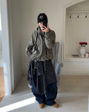 Dian Pocket Washed Denim Pants