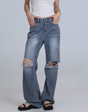 Lokin Damage Flare Jeans