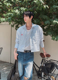 [PLAN MADE/MADE] 2plan Summer Stripe Crop Shirt
