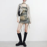 Beuneo see-through string hooded zip-up
