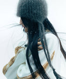 Double Strap Angora Beanie