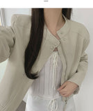 Semi crop leather blouson rider jacket