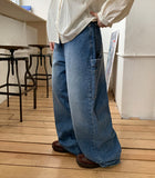 Dudy Carpenter Wide Washed Denim Pants