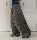 Pupon Parachute Cargo Nylon Wide Pants