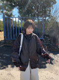 [unisex] Welkani Check Glossy Two Way Wind Jumper