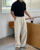 Bacheu Linen Two-Tuck Wide Banding Pants