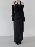 Drape Cowl Neck Halter Off-Shoulder