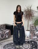 Denny Balloon Raw Denim Pants