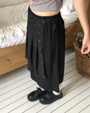 Kiko Dot Nylon Layered Pleated Midi Skirt
