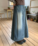 Seku Washing Denim Long Skirt