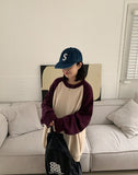 [unisex] Kotoi Color Matching Raglan Over Knit