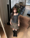 Yudee Dot Puff Short Sleeve Set