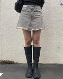 Abyss Washing Denim Mini Skirt