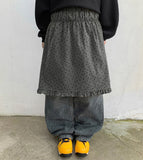 Itpur Flower Banding Peach Fuzz Frill Midi Skirt